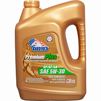 ABRO Масло моторное синтетическое Premium Plus Full Synthetic 5W30 4л /3шт